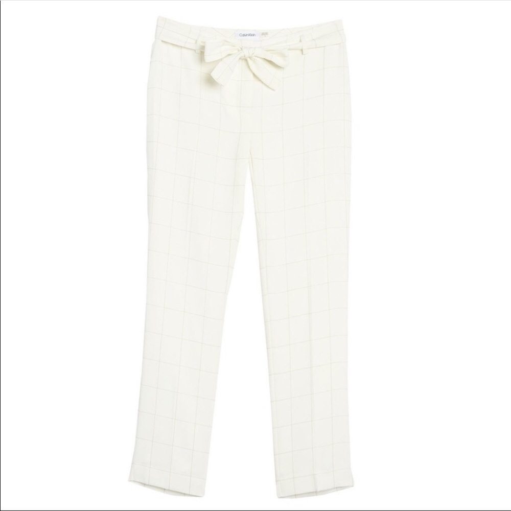 Calvin Klein Windowpane Tie Belted pants 🤍